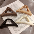 Simple frosted triangle gripper 2024 new style hair gripper elegant large shark clip hair clip headwear