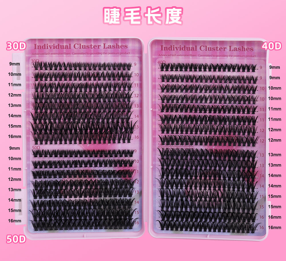 Carefully selected* cross-border eyelash book set 40p foreign trade segmented european and american thick extended false eyelashes lash cluster