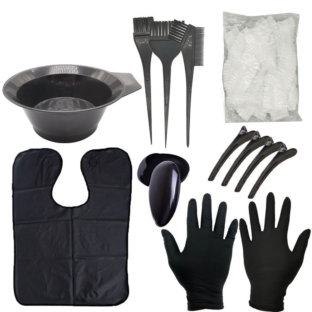 Hair dyeing set tools, baking oil hairdressing supplies, disposable set, hair salon gloves, cloth, hair dyeing comb, complete cross-border set