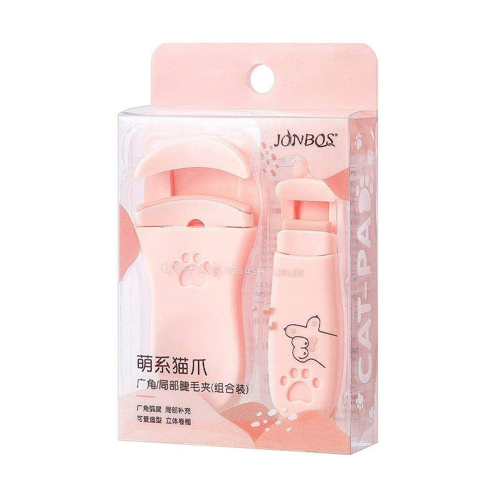 Jonbos cat paw wide-angle partial eyelash curler set - curling, long-lasting hold, eyelid-friendly lash curler