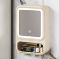 Household storage makeup mirror plastic home bathroom toilet wall-mounted multifunctional lighted mirror dustproof led mirror
