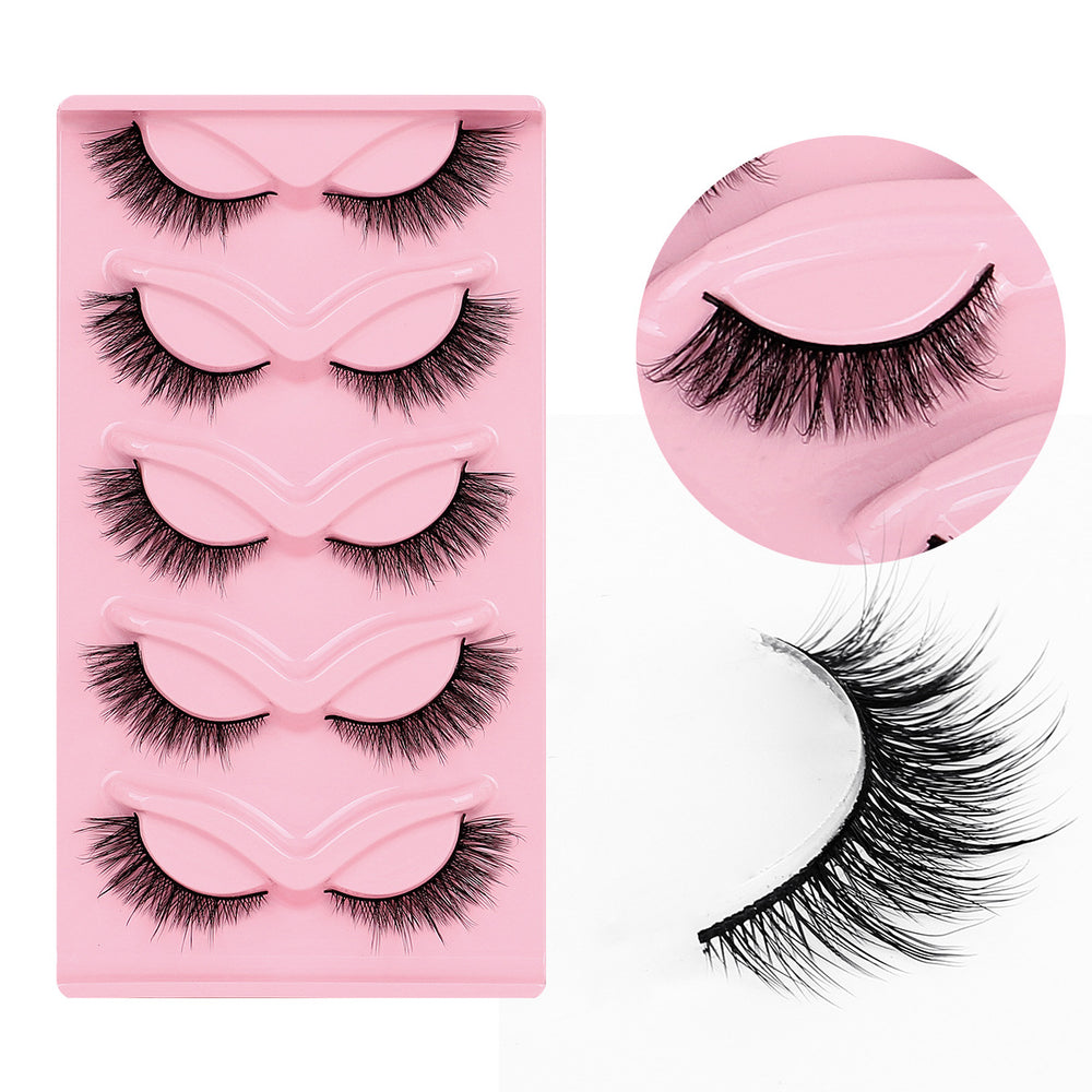 Pingdu fox series eyelashes half pair of eyelashes thick and curled cross european and american false eyelashes factory wholesale cross thick