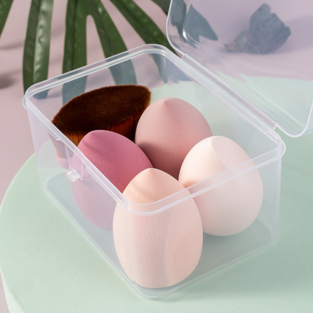 Beauty egg makeup brush storage box suit makeup egg dry and wet dual-use powder gourd sponge beauty tool