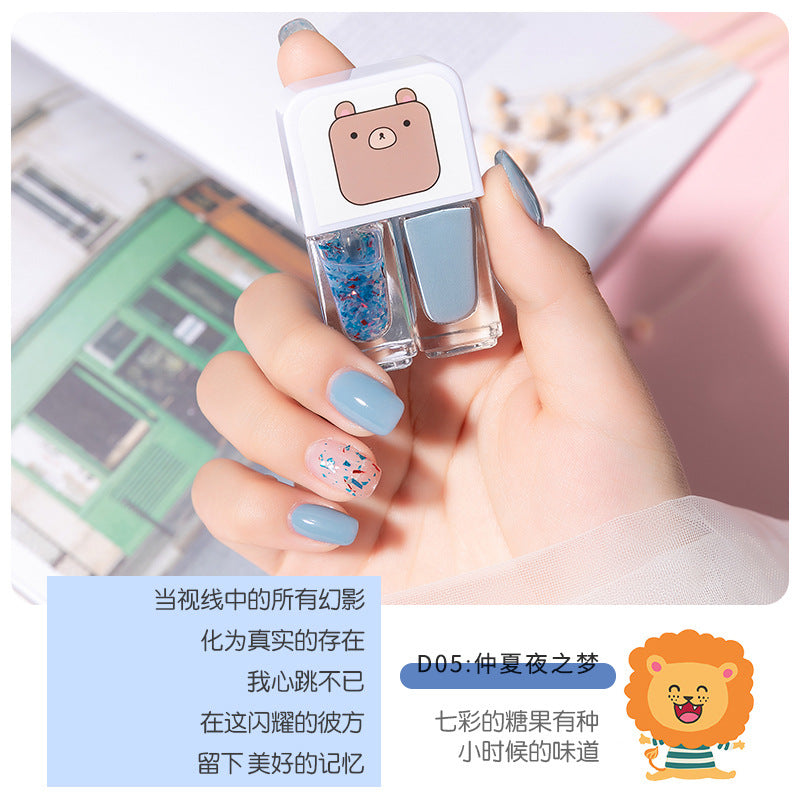 New arrival no-bake gemini water-based peelable transparent nail polish nail polish suitnail polish