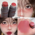 Myho puff double-ended blush stick - natural matte finish, enhances complexion, creates a "no-makeup" look, dual-use lip & cheek cream blush