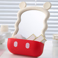Mickey mouse makeup mirror - desktop, freestanding, plastic, student dorm storage, office & home use, high-definition home mirror