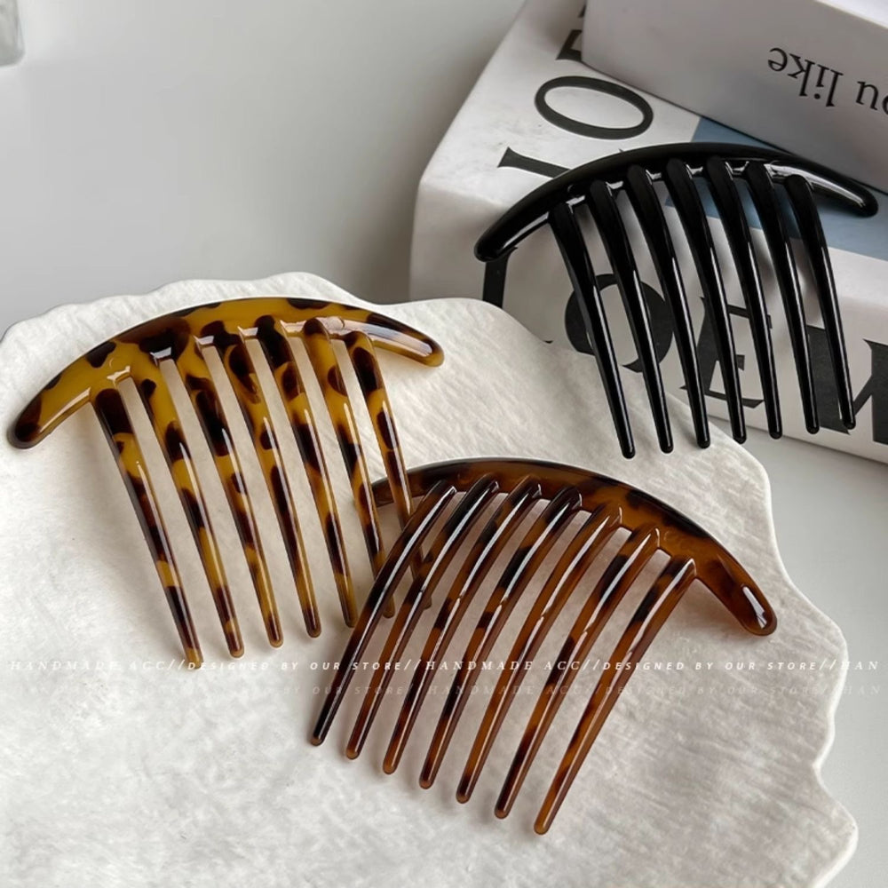 Retroclassy broken hair inverted comb hairpin leopard print bangs hair comb girl non-slip bangs comb casual hair top clip