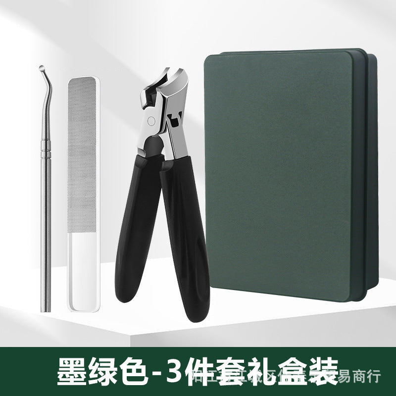 Large opening nail clipper, oblique tip, high-end original anti-splash, single armored groove nail clipper, thick toenail pliers