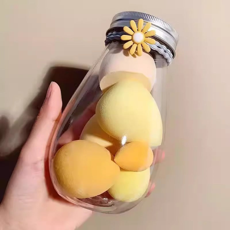 popular beauty egg drift bottle 7-piece powder puff set beauty egg air cushion cotton makeup sponge