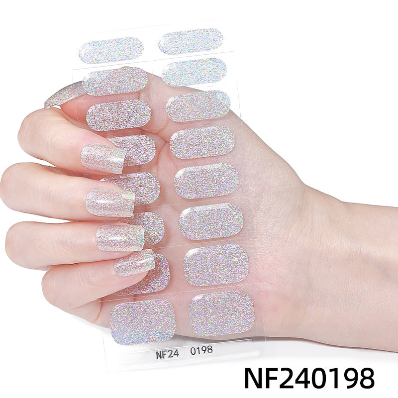 Zhengxiang personalized gel manicure stickers onion powder jumping color nail polish film korean uv photo lamp hardening semi-cured nail stickers