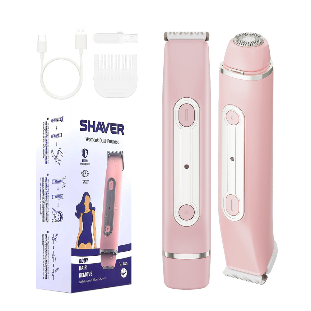double-head 2-in-1 electric epilator for women's private trimmer multi-functional for home digital display washable epilator