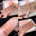 Sweet mint ten-color eyeshadow palette - shimmer, matte, fine glitter - student-friendly, everyday, affordable, cement earth tones