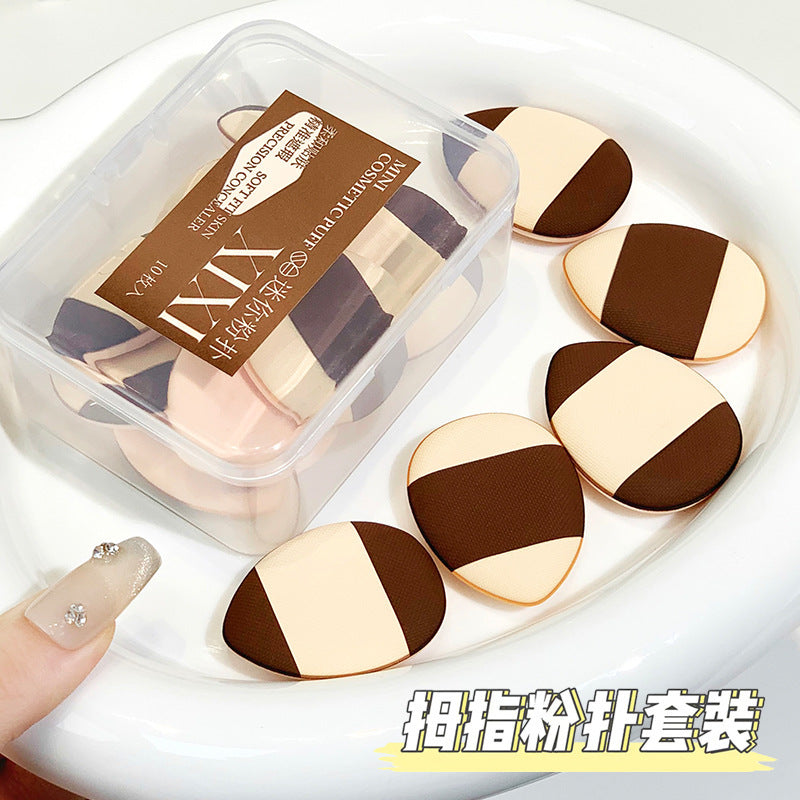 Xixi thumb powder puff mini beauty egg drop-shaped concealer setting makeup wet and dry dual-use powder-free compact and portable