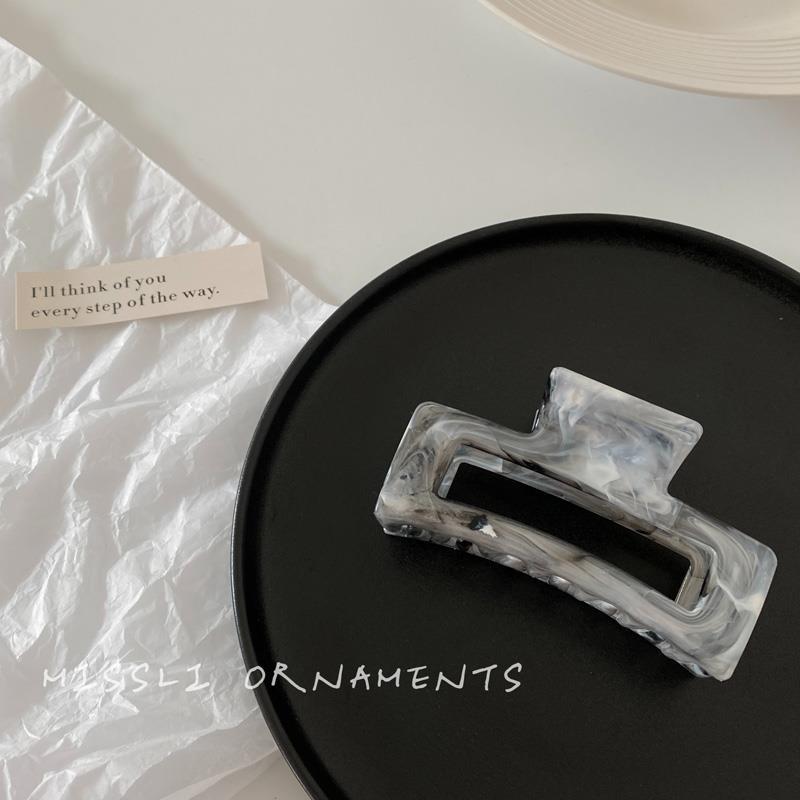 Super fairy ink smudged hair clip casualretro back of the head clip elegant shark clip headwear gray chinese style female