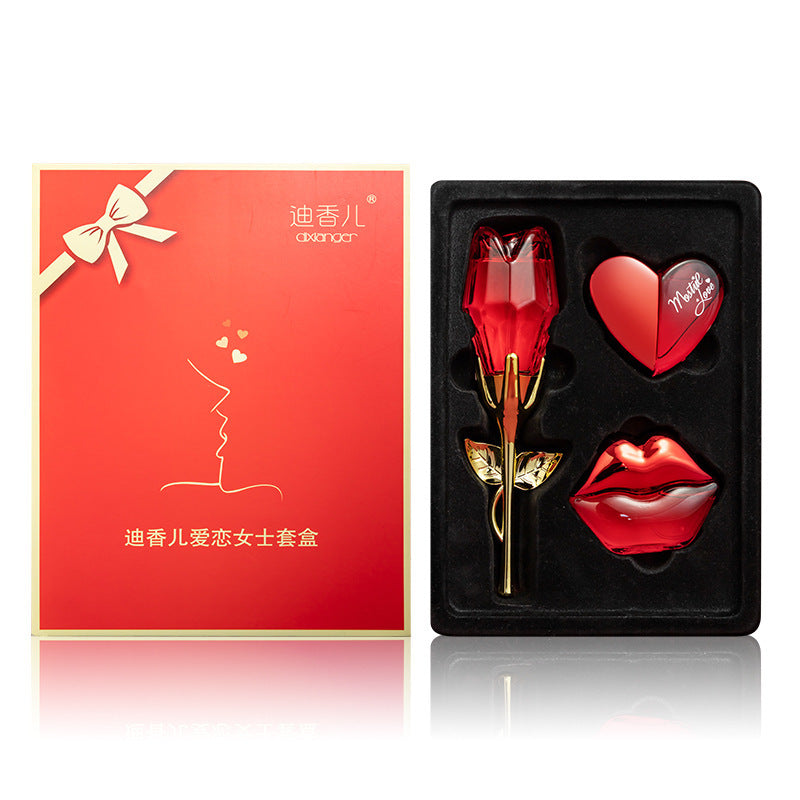 Dixianger love women's perfume set - rose heart sweet kiss long-lasting fragrance - perfect birthday gift for her