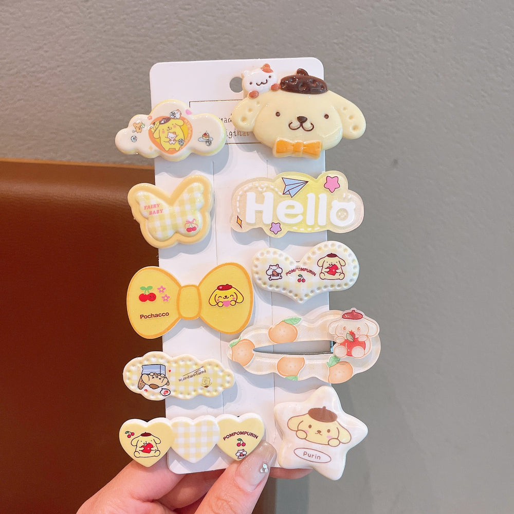 Sweet and adorable cartoon-style acrylic hair clips for girls and students. perfect for adding a touch of cuteness to your little princess's bangs or hair!