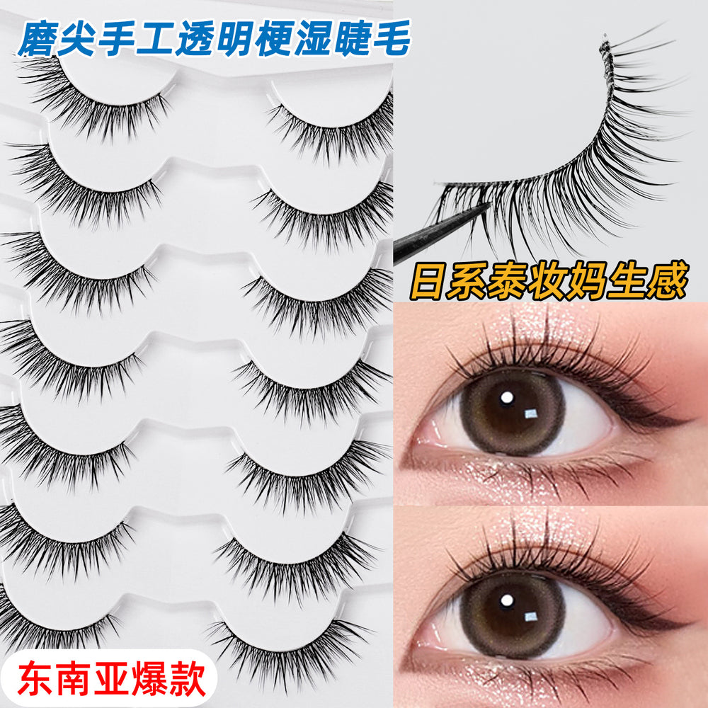 10 pairs of hard stem false eyelashes - voluminous, faux cluster lashes for stage makeup, professional makeup artist grade