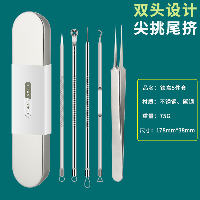 Blackhead remover kit with acne needle & tweezers - precision blackhead extractor & pimple popper tool