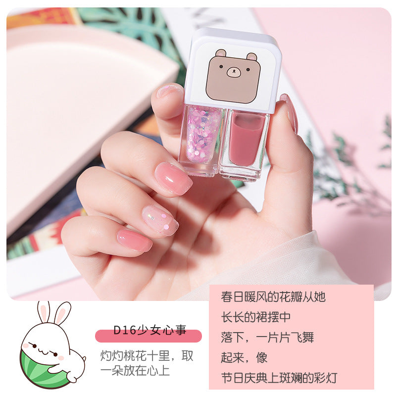 New arrival no-bake gemini water-based peelable transparent nail polish nail polish suitnail polish