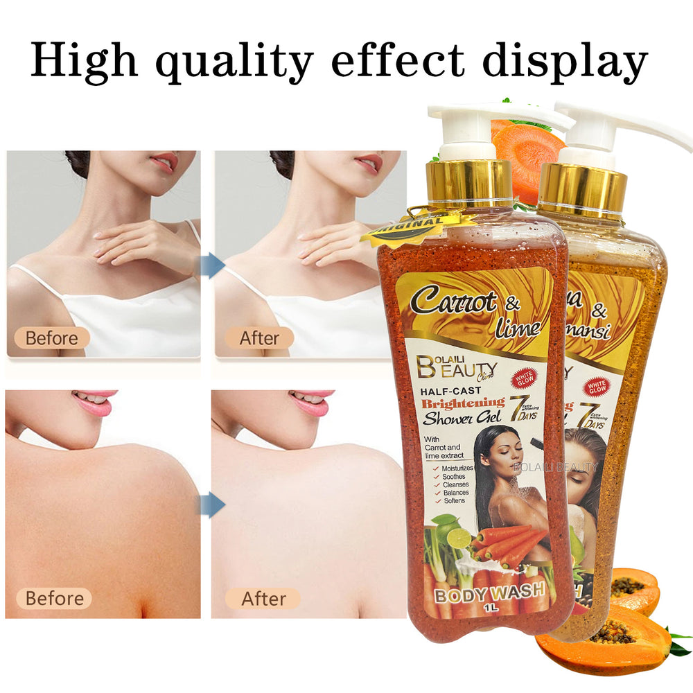 turmeric shower gel long-lasting fragrance gentle cleansing and purifying skin milk papaya bubble shower gel 1l