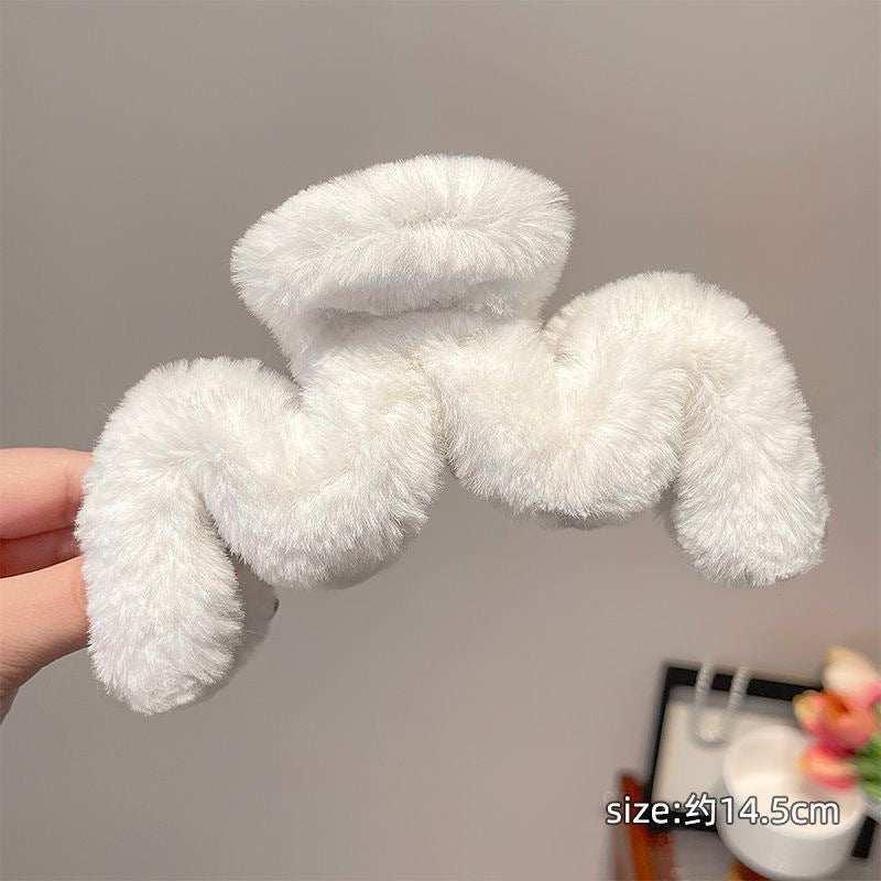 Stuffed gripper female fall and winter large hair clip classy sense ins shark clip hair volume multi-plate hair clip headwear hair accessories