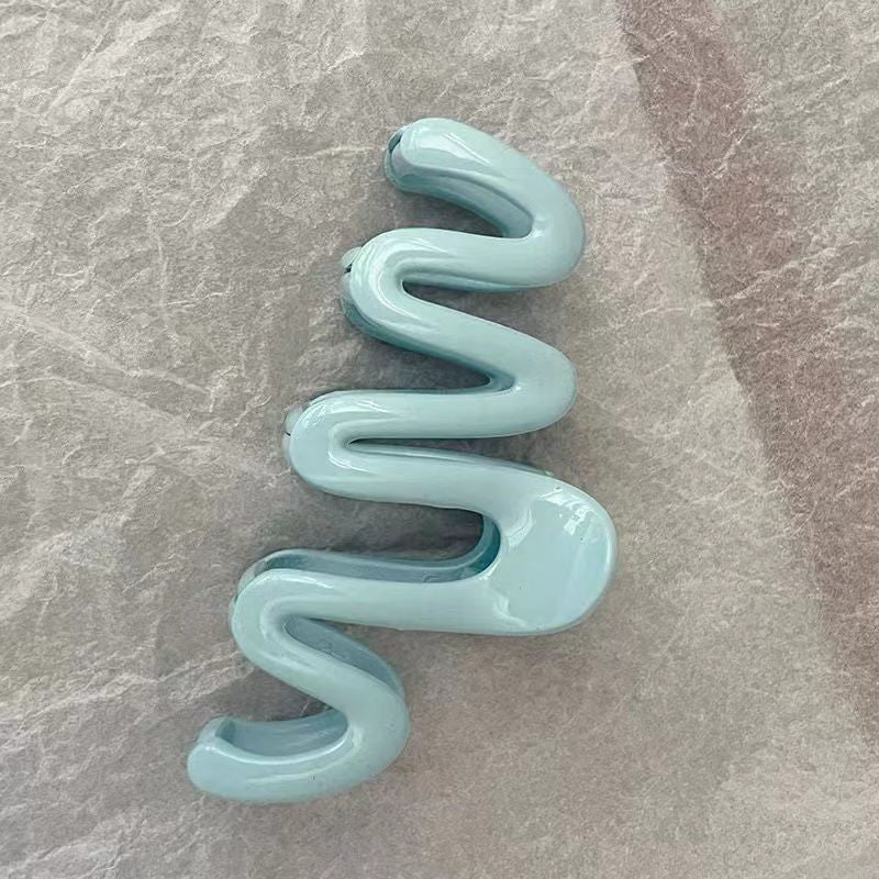 Wavy shark clip dopamine gripper large classy candy color clip sense hair clip water ripple headwear