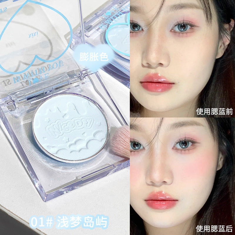 Makeup xixi tea peach heart single color blush expansion and contraction color matte nature to enhance complexion contouring blush palette