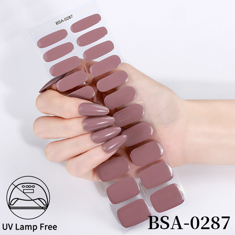no-bake gel manicure stickers waterprooffashionpure color nail stickers no cure gel nail wraps