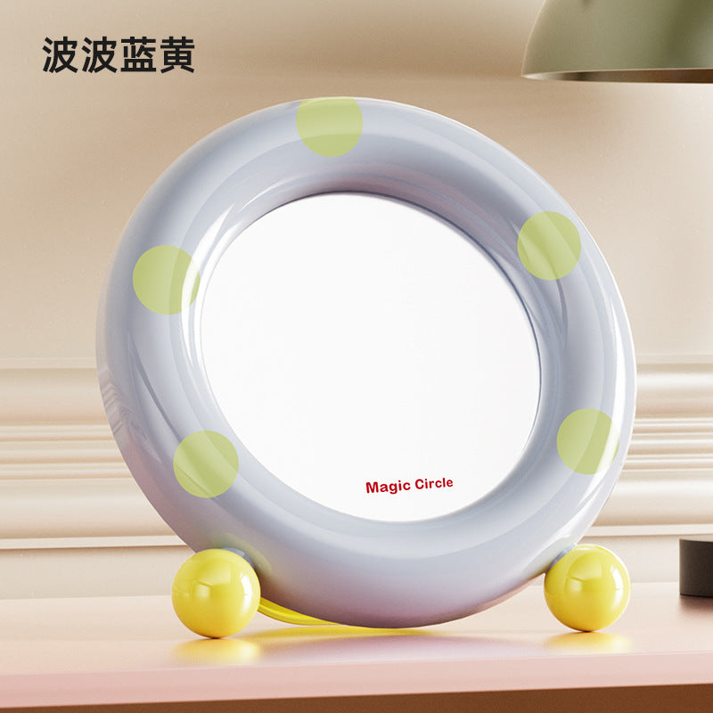 Dopamine desktop makeup mirror - high-definition mirror with plastic stand, bobo mirror, storage, dorm room, home use, glass mirror