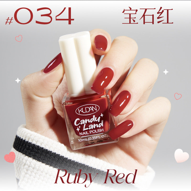 Kudan nail polish no bake quick drying peelable light fragrance 10ml water-based nail polish new cross-border best selling 36 colors