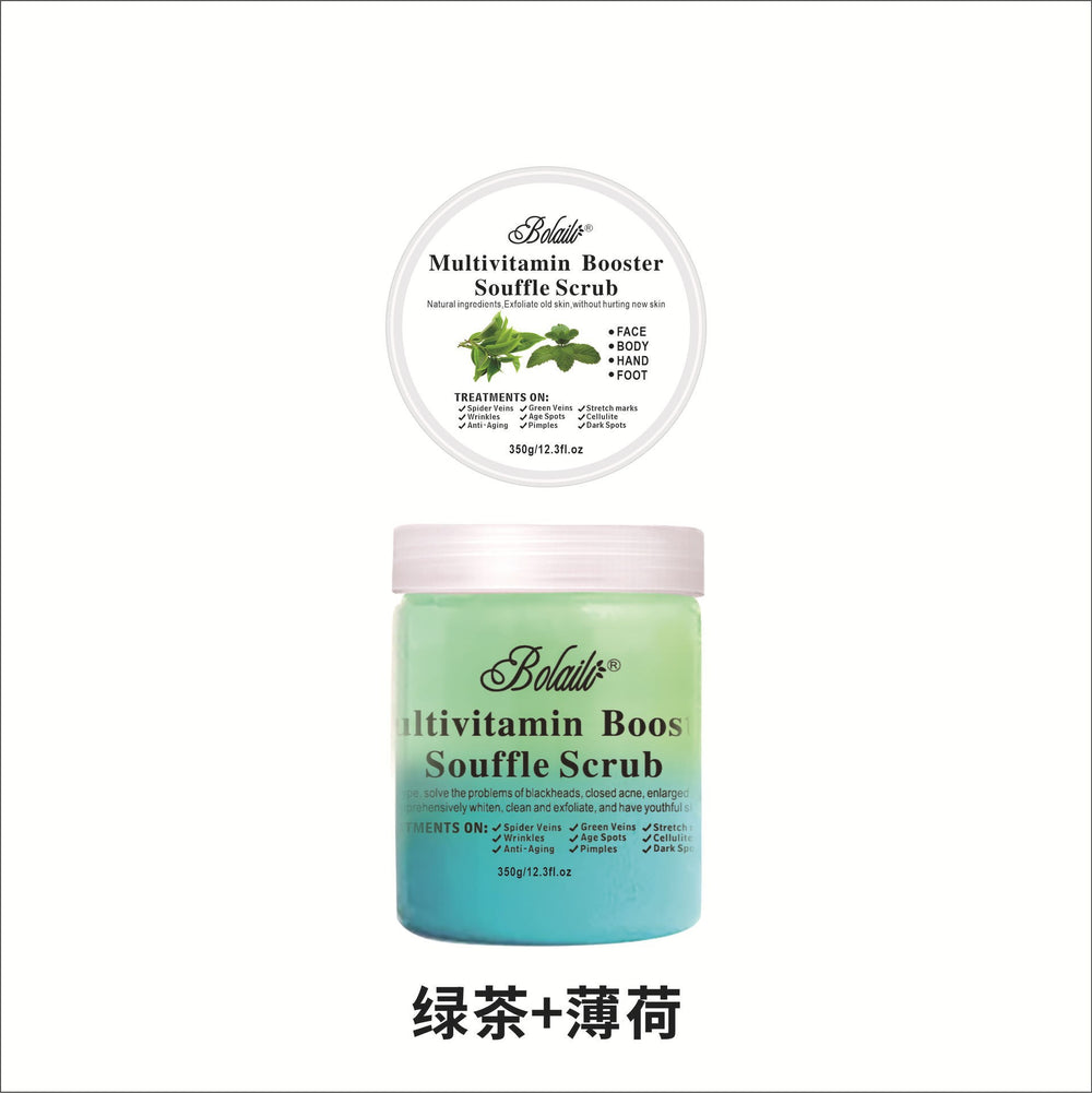 two-color flower and fruit tea ice cream scrub bath salt deep exfoliating rose tea scrub 350g
