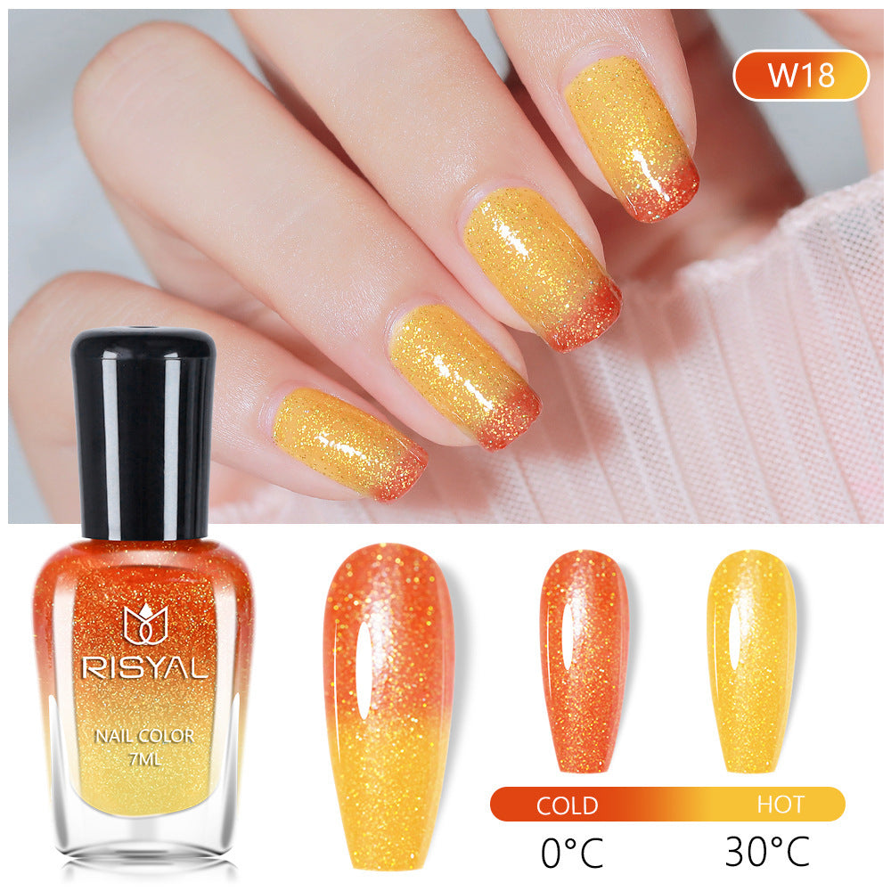 Risyal color-changing nail polish 7ml - no bake, quick dry, peel-off, wholesale, cross-border exclusive, gradient nail polish