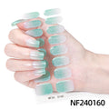 Zhengxiang customized gel manicure stickers gradient onion powder smudged ice transparent cross-border amazon french uv semi-baked nail stickers