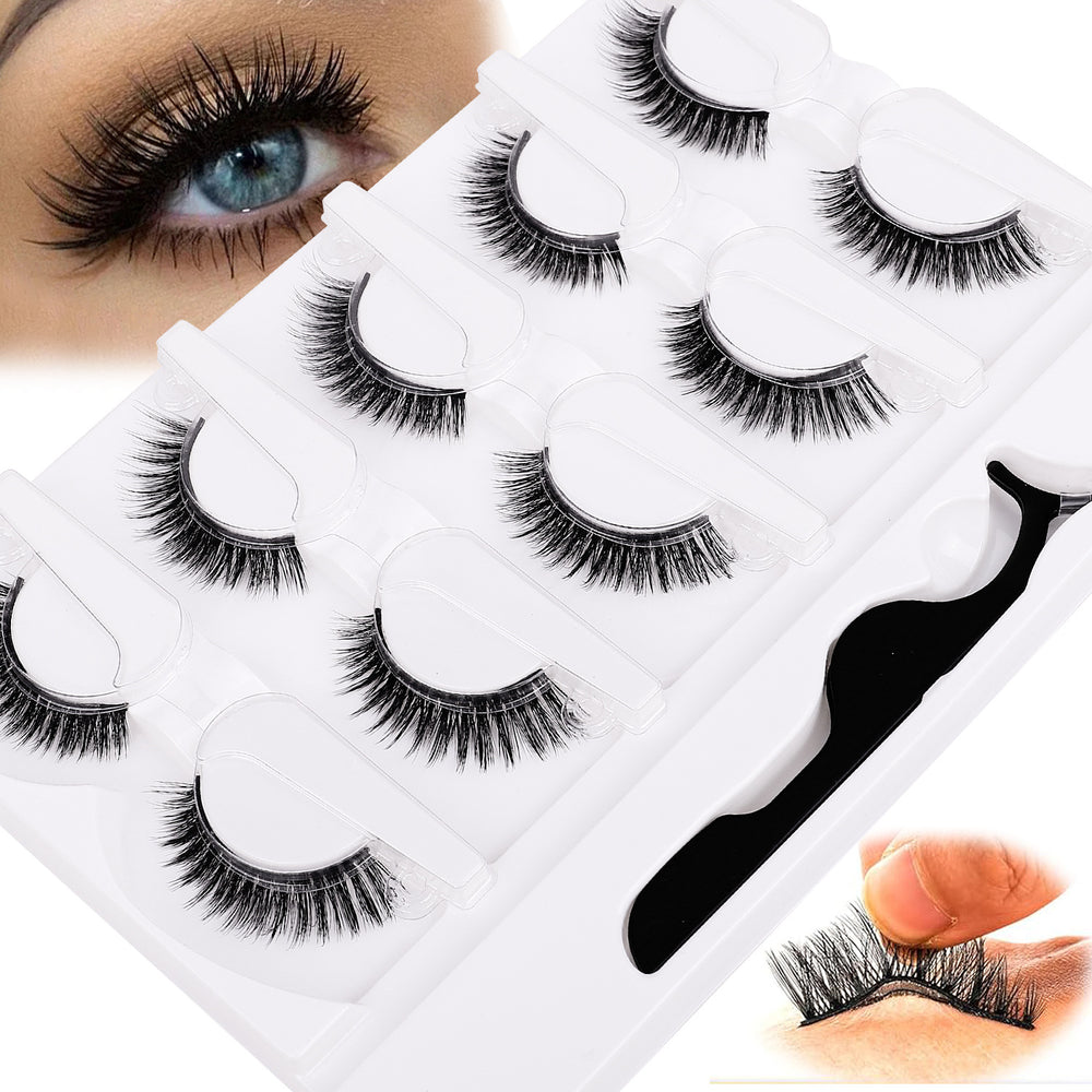 Ready-to-ship, glue-free, self-adhesive false eyelashes from the manufacturer. wholesale multi-pair, one-piece, long and slender black band false eyelashes with adhesive strip for lazy users