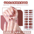 Zhengxiang customized gel manicure stickers ins ice transparent hot stamping cross-border uv lamp hardening semi-baked nail stickers amazon