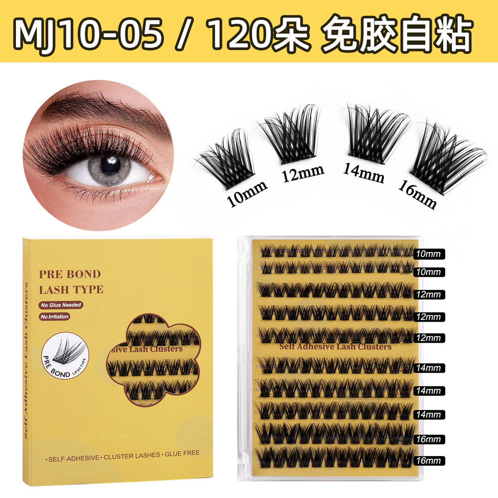 Premium european & american segmented glue-free false eyelashes - 10 rows of dense, self-adhesive, hard band lash extensions set - ready stock wholesale