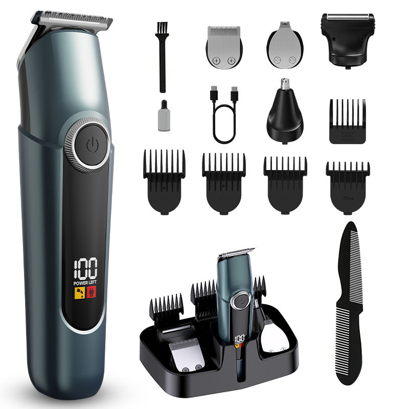 five-in-one hairdressing electric multi-function digital display for homewaterproof hair salon oil head carving electric clipper suit