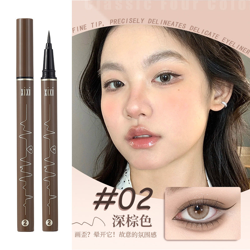 Xixi slim drawing eyeliner pen ultra-fine long-lasting waterproof non-smudge beginner brown lying silkworm pen eyeliner