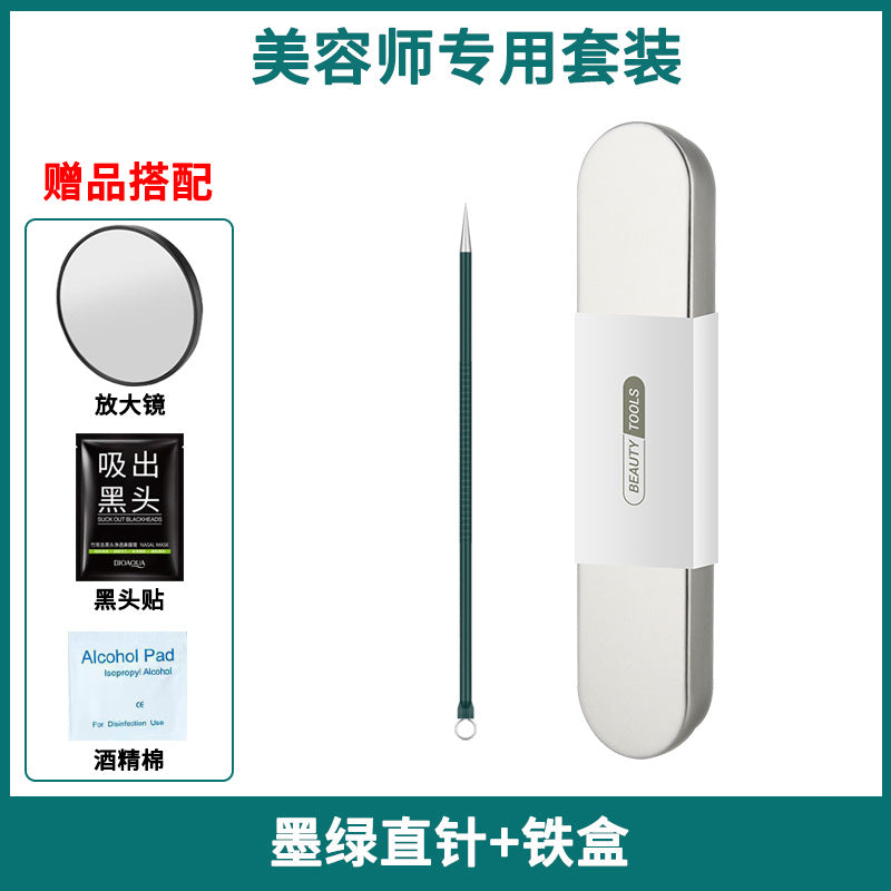 Factory direct stainless steel blackhead remover kit - includes blackhead extractor, pimple popper, and acne treatment tools