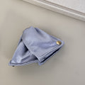 Shell fabric hair claw clip - blue - 13cm