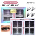 European and american eyelash book large capacity suit diy single cluster fluffy curly false eyelashes glue style soft hair 4 pieces