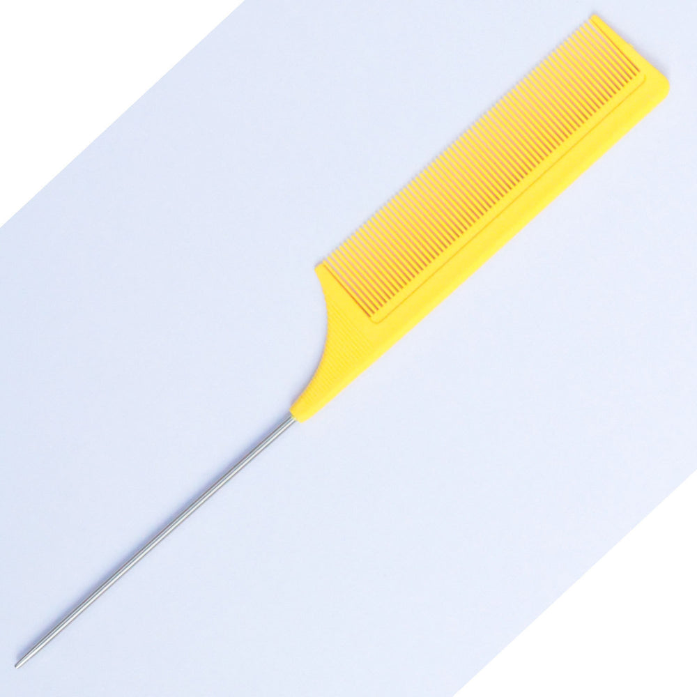 in stock steel needle comb pointed tail comb high temperature resistant highlighting hair distribution long tail comb hair cutting sectioning comb hairdressing styling comb