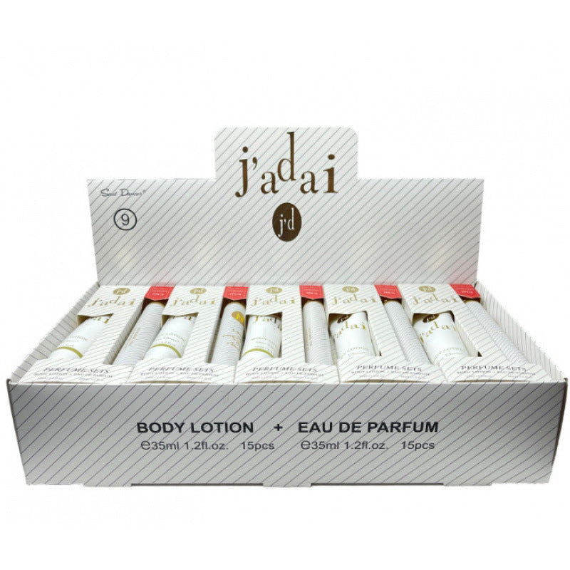 luxury perfume sample 35ml body lotion two-piece set, popular arabian women's perfume gift set