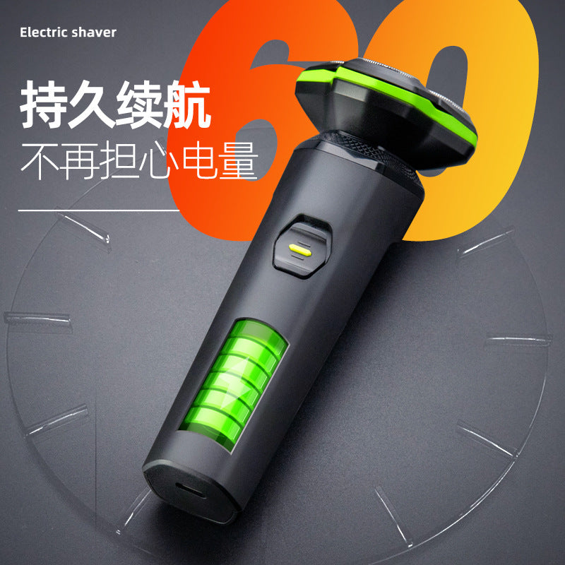 Magnetic suction rotate 3-blade beard razor floating detachable electric shaver men's washable shaving razor
