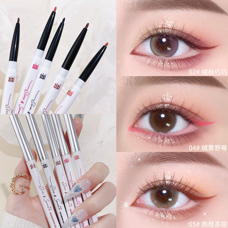 Xixi slim and smooth waterproof eyeliner gel pen ultra-fine long-lasting waterproof non-smudged pseudo-no-makeup colorful eyeliner pen