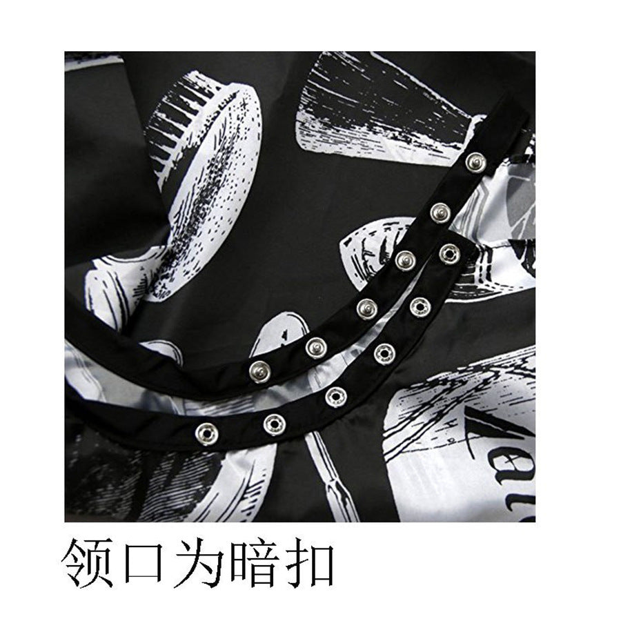 hot-selling large size 120*145 thickened hairdressing cloth hair cutting printing black hairdressing apron hair dyeing shawl