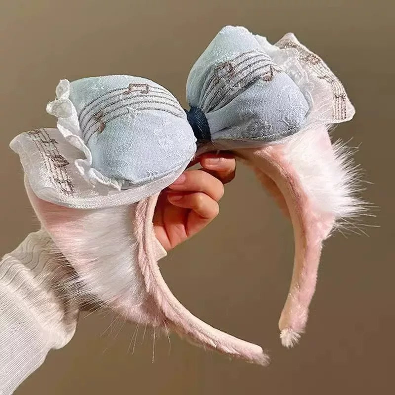 2025 new dream melody linabell headband bowknot cute duffy bear plush headband amusement park photo prop