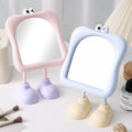 Cartoon big eyes dormitory makeup mirror adjustable desktop plastic storage for home table home glass mirror