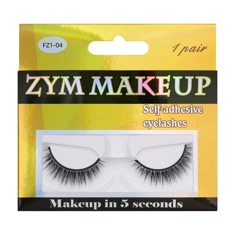 Glue-free self-adhesive false eyelashes for women nature temperature-sensitive black stem self-adhesive one-piece fashion baby straight eyelashes suit