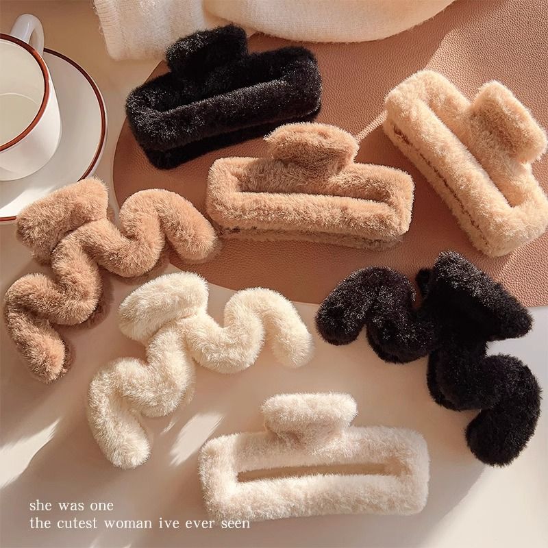 Stuffed gripper female fall and winter large hair clip classy sense ins shark clip hair volume multi-plate hair clip headwear hair accessories